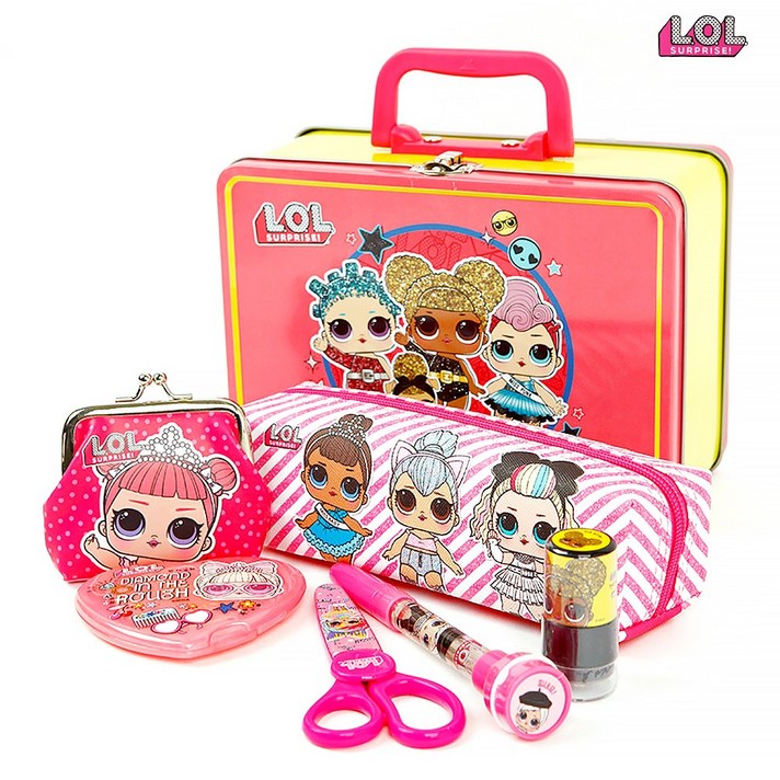 콩꼬물마켓 초등학생 선물 엘오엘 LOL 서프라이즈 가방 학용품세트 문구세트, 랜덤발송