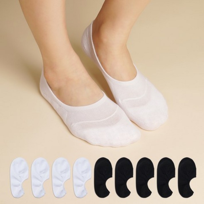 삭스팝 여성용 절대 벗겨지지 않는 앞코 보강 NO빵구 페이크삭스 10켤레