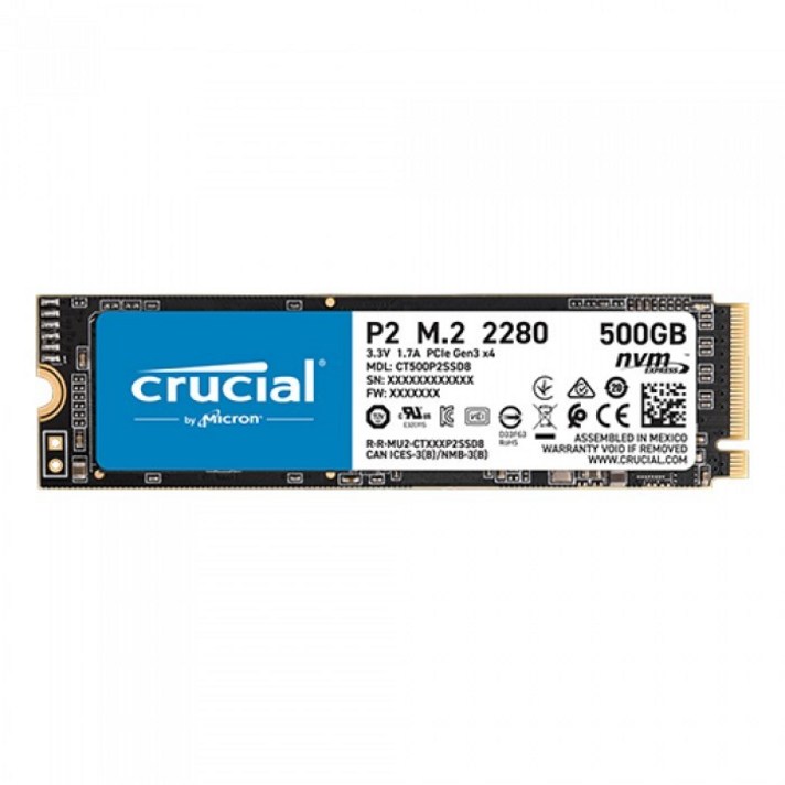 마이크론 Crucial P2 M.2 NVMe (500GB), 1