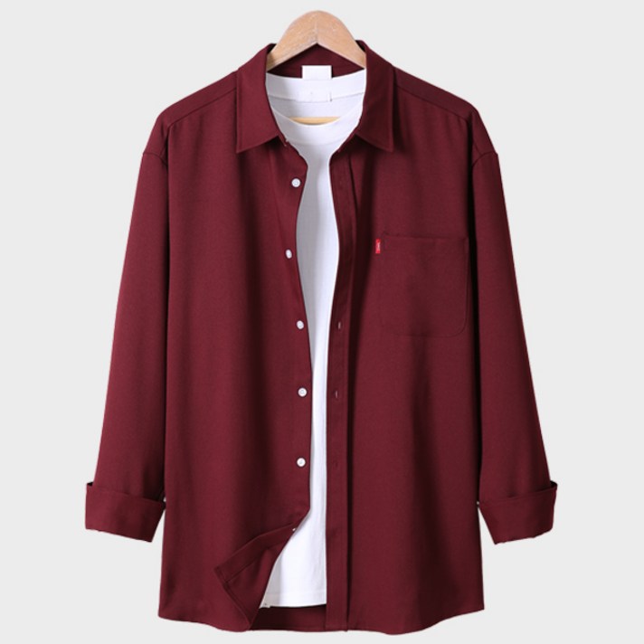 [오버나인] 남자 4XL 빅사이즈 링클프리 오버핏 긴팔 셔츠