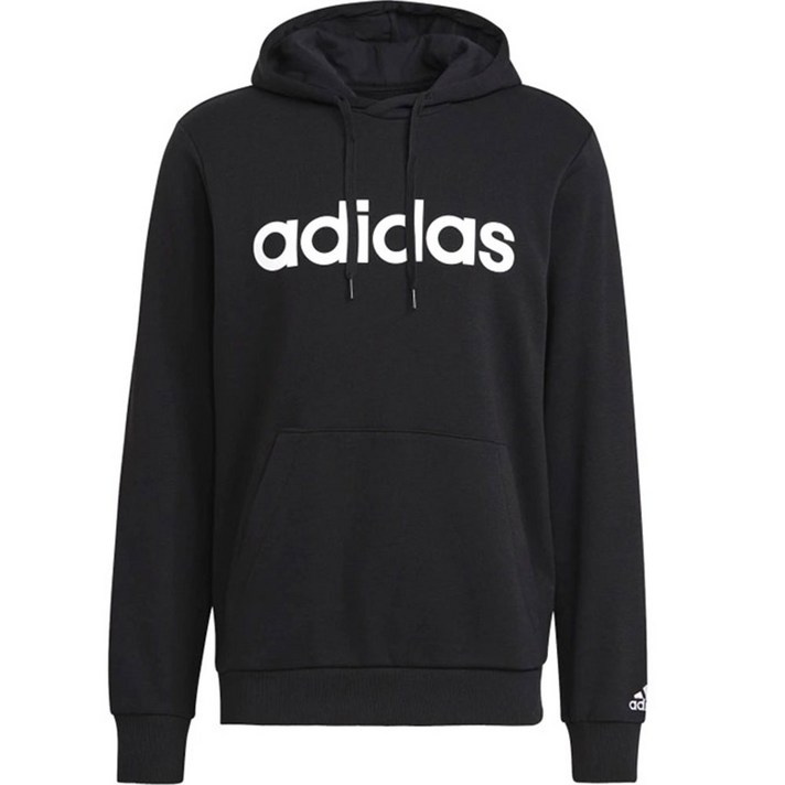 아디다스 후드티 후드 맨투맨 티셔츠 LINEAR 블랙 남여공용 운동복 긴팔티  ALS 마스크