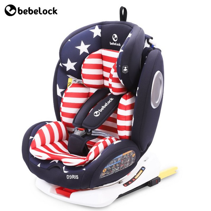 bebelock 어린이 안전 시트 자동차는 0-4-12 세 아기로 360도 회전하여 누릅니다, 스타 블루 아이소픽스 + 측면 모