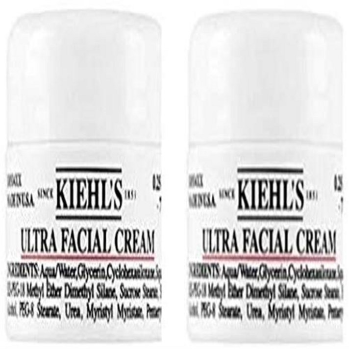 Kiehls 울트라 페이셜 크림 ~ 2 팩 여행용 사이즈 025 oz / 7ml x2