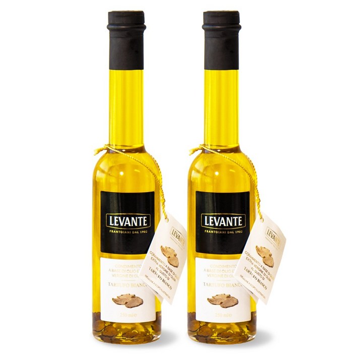  르반테 화이트 트러플오일 250ml 2병 실물 트러플 슬라이스 함유, 2개 