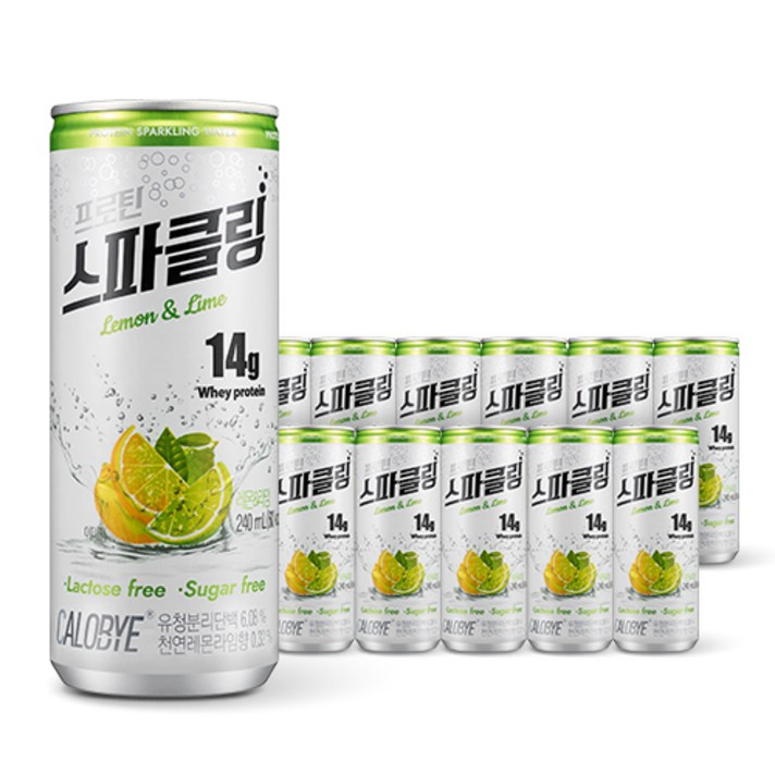 칼로바이 프로틴 스파클링 단백질 음료 분리유청 WPI 헬스보충제 12개입, 240ml