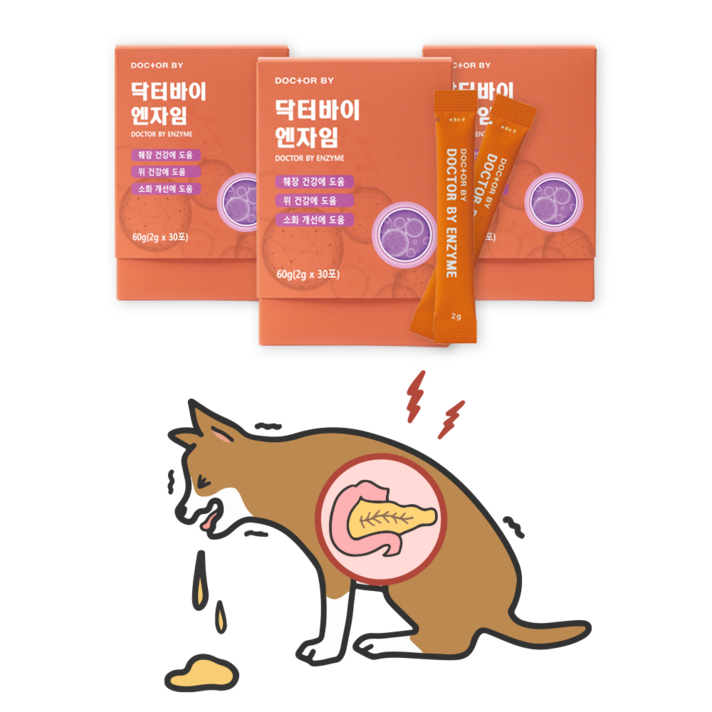 닥터바이 엔자임 강아지 구토 췌장 소화효소, 1개, 소화기능 개선