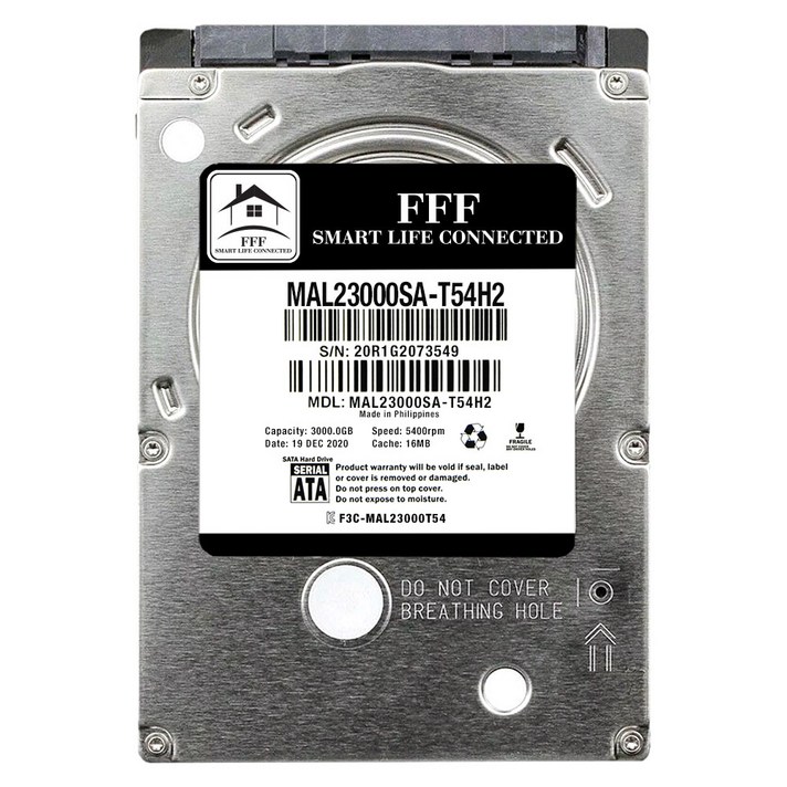 2.5인치 노트북하드 3TB 에프쓰리 HDD SATA3 5400RPM 16MB 3테라 15MM, MAL23000SA-T54H2