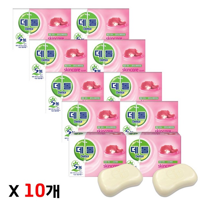 데톨 항균비누 모이스처(스킨케어), 10개, 95g