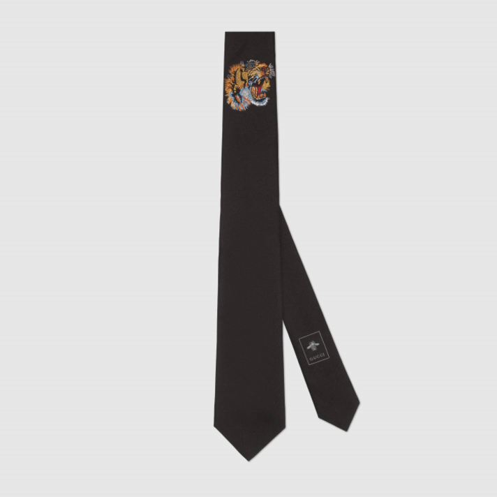구찌 Tiger underknot silk tie 452170 4E002 1000