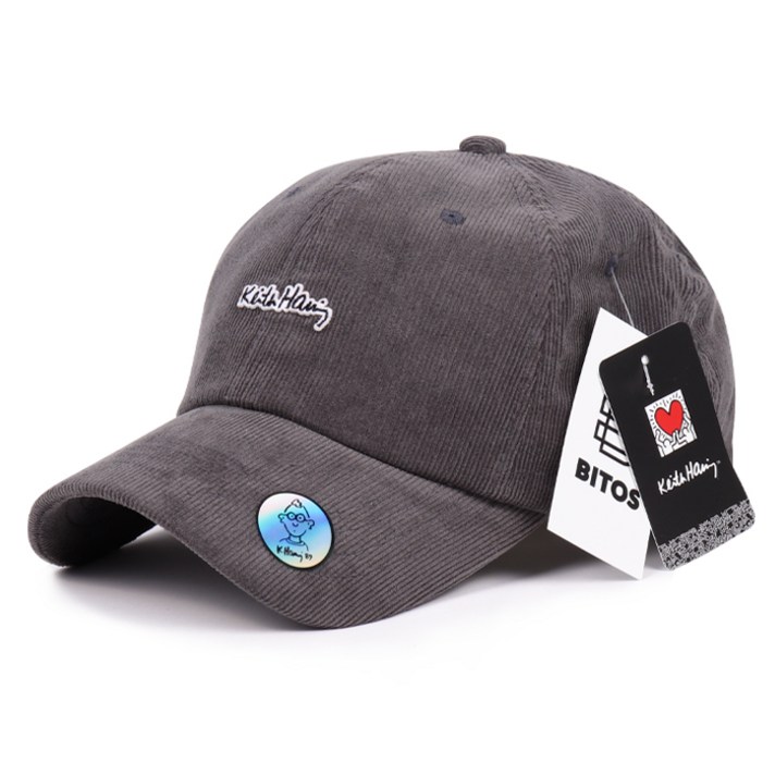 비토스 키스해링 스트랩자수 볼캡 야구모자