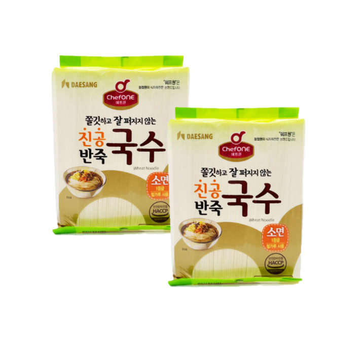 [트윈스몰] 쫄깃하고 잘 퍼지지 않는 쉐프원 진공반죽 국수 (소면)3kg, 2