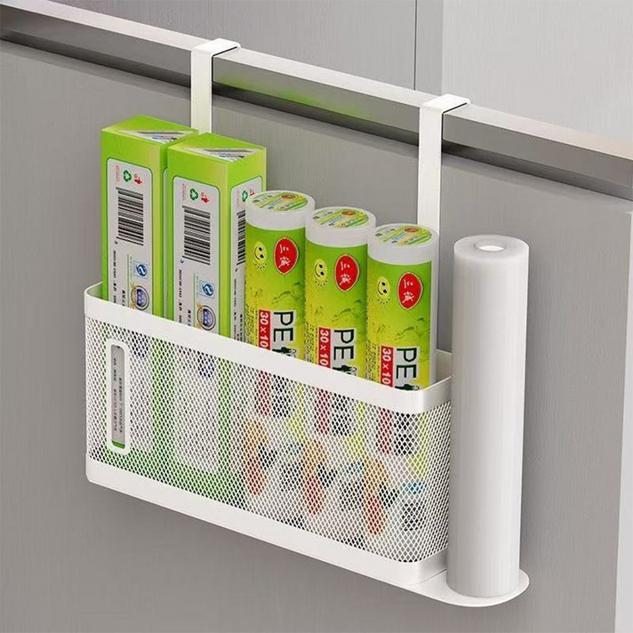 이호무 무타공 걸이형 주방 랩 호일 키친타올 정리 수납함, 1개, 화이트