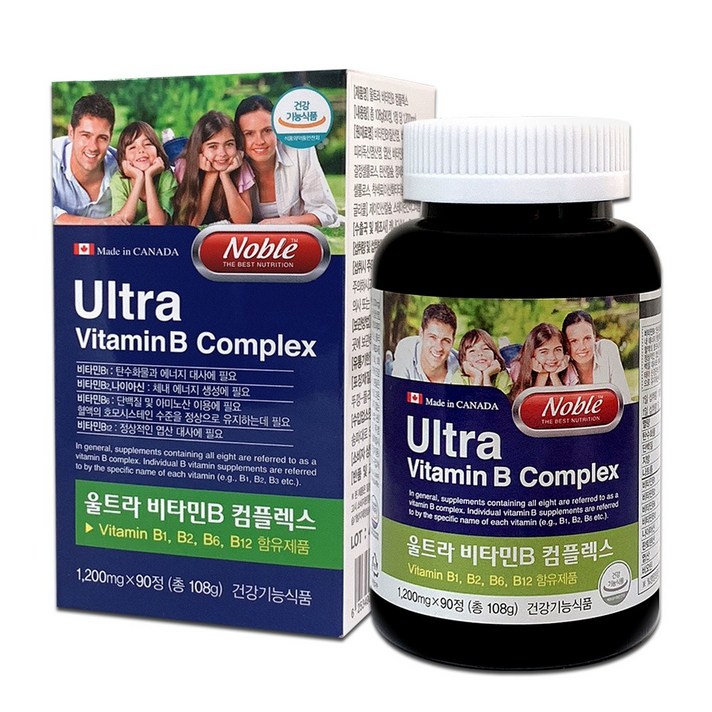 건강을더하다 고함량 비타민B 컴플렉스 고농축 영양제 비타민비 활성비타민비 비타민B12, 90정, 1200mg
