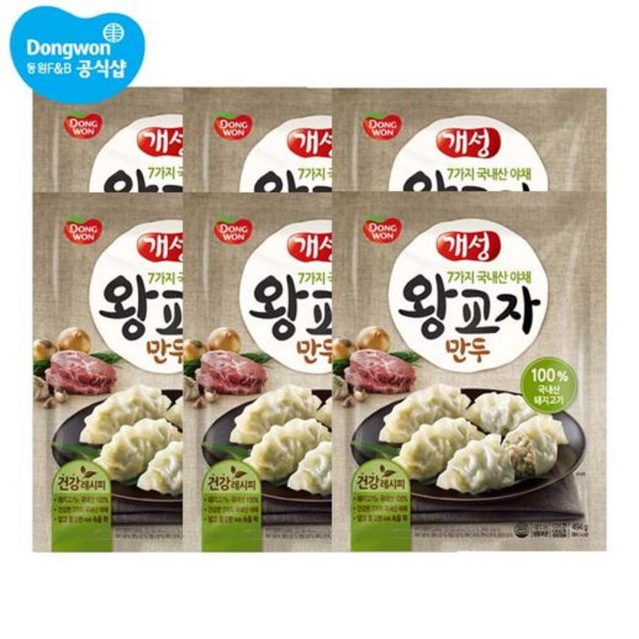 [동원 F&B] 개성 왕교자만두 494g x 6봉, 필수선택:왕교자만두 494g x 6봉(총 2.96kg), 상세 설명 참조, 상세 설명 참조