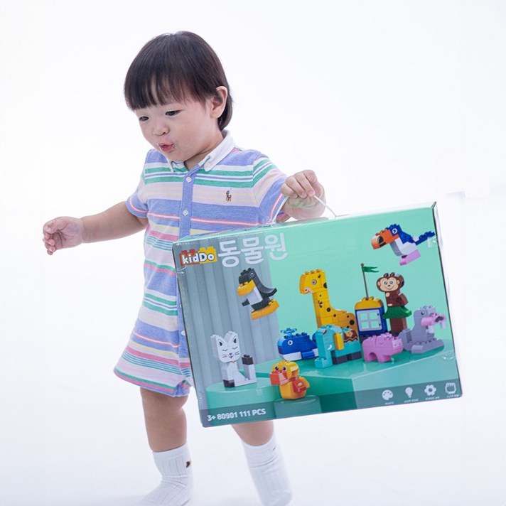 블록피아 키드두 동물원 블록 듀플로 호환 블록 블럭 커스텀 스티커 대용량 블록, 1개