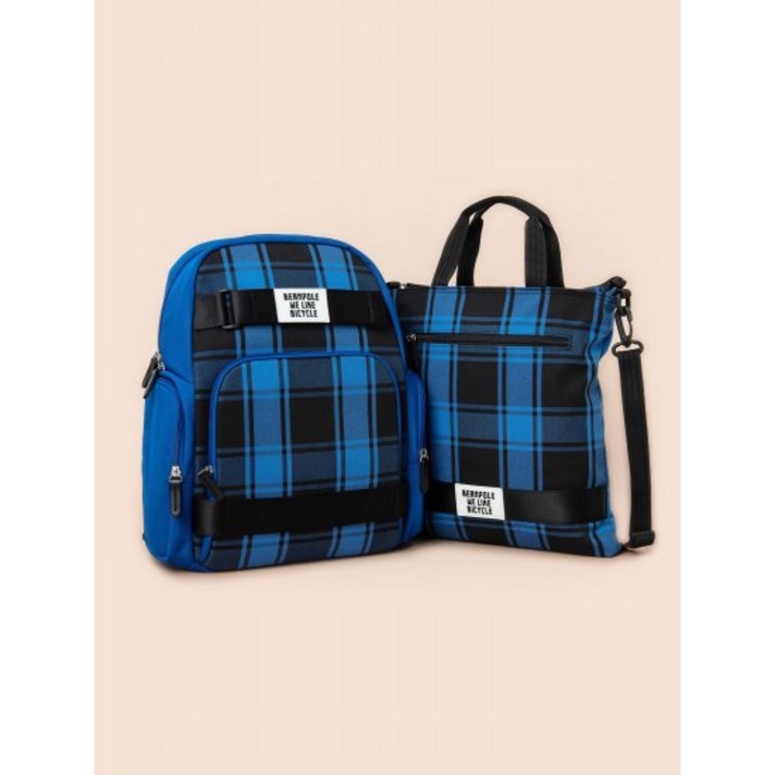 블루 뉴 체크 웨빙 책가방 SET (PS00118008P)