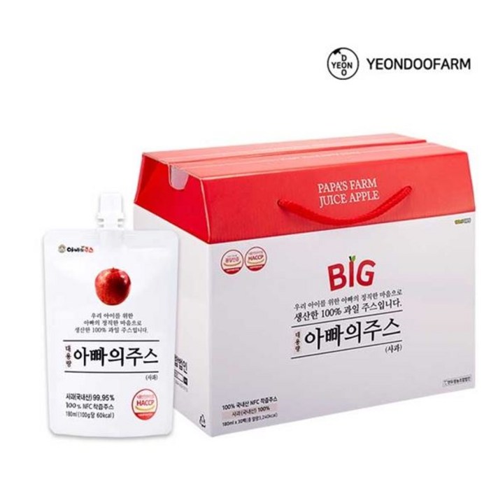 
                                                        아빠의주스 사과즙 대용량, 30개, 180ml
                                                    