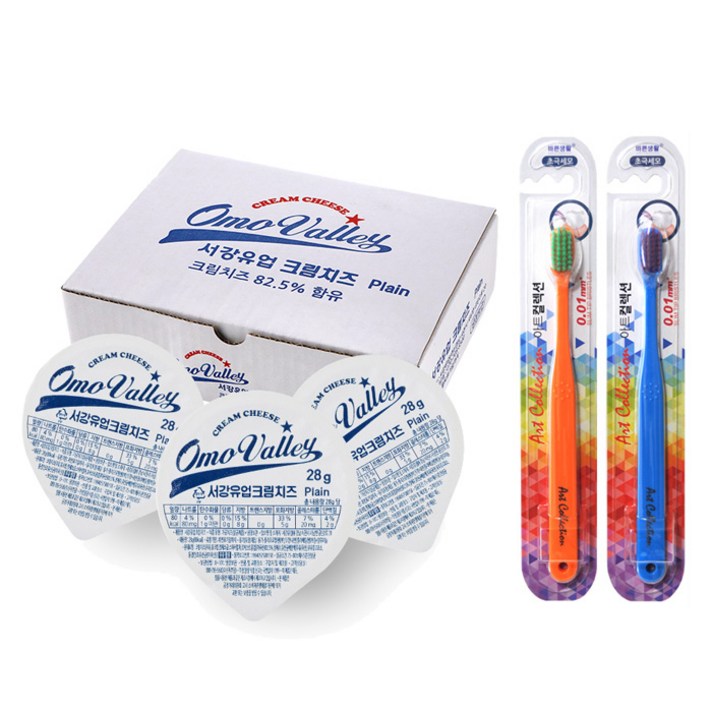 (서강유업) 포션크림치즈 28gX24개+칫솔2입(무료배송), 28g, 24개