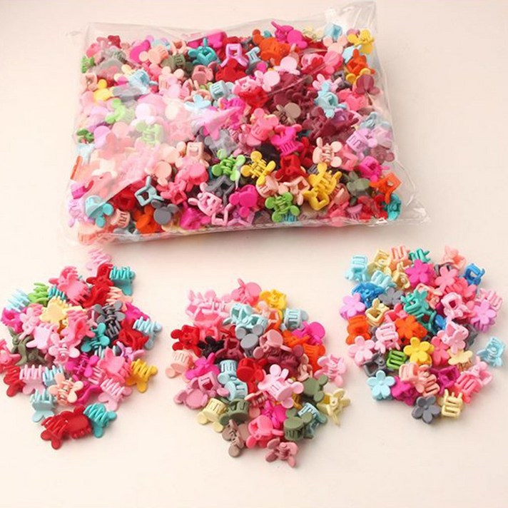 걸핀스 무료배송_걸핀스 [CL489]미니집게핀(100개) 헤어핀 머리핀 집게핀(꽃 미키 토끼 기본 별)