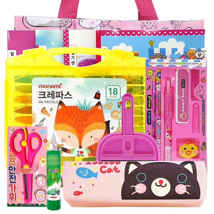 초등학교 입학 준비물 톡톡아이 실속 문구세트 초등 학용품 선물, 1세트, 여아용