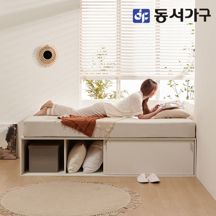  동서가구 소이 빅 슬라이딩 통큰 수납침대 SS 프레임 YCW145, 올화이트 