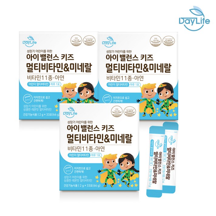 데이라이프 아이 밸런스 멀티비타민 앤 미네랄, 33포, 3개