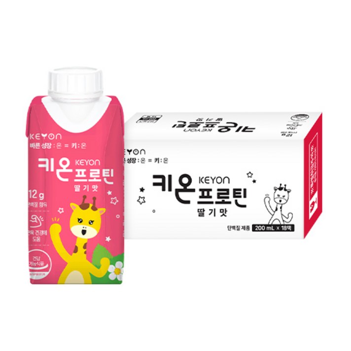  함소아 어린이 단백질 음료 키온 프로틴 딸기맛, 딸기, 200ml, 18개 