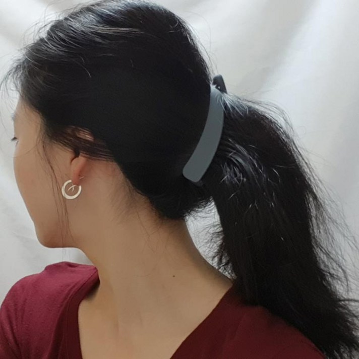 미홀릭 매트한 바나나핀 _기본 무지 포니테일 헤어핀 무광 머리핀