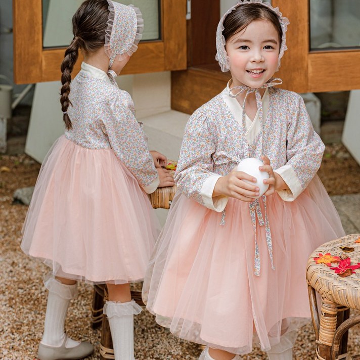 베베쥬 여아용 체리블라썸 한복