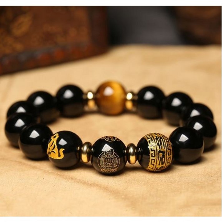 흑요석 12지신 띠별 삼재 액막이 팔찌 금전운 재물운 만사형통