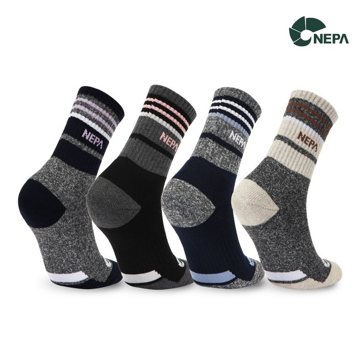 네파 여성용 등산 장목양말 항균방취 4족세트, 24(S), 컬러믹스 4족세트