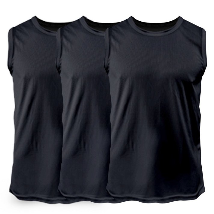 2XL7XL 언룩 빅사이즈 쿨 드라이 골지 머슬 민소매 런닝 3장세트