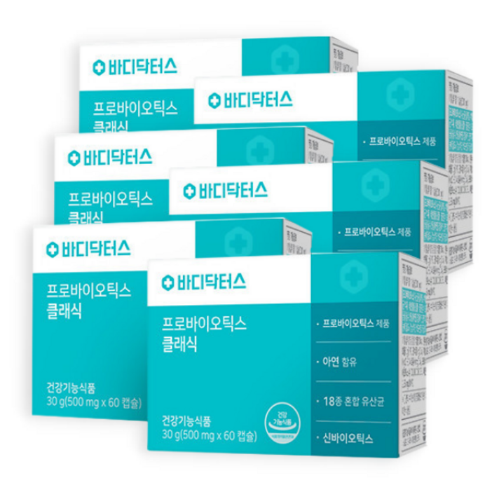 [바디닥터스] [12개월분]100억투입 프로바이오틱스 유산균 클래식 6박스 + 로얄젤리분