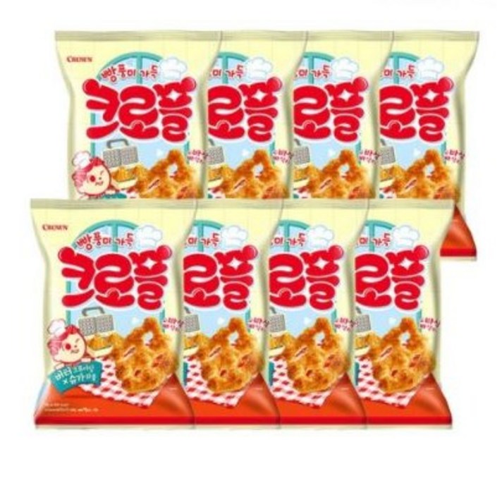 크라운 크로플 과자 58g x 8봉 버터맛 달콤한 와플맛