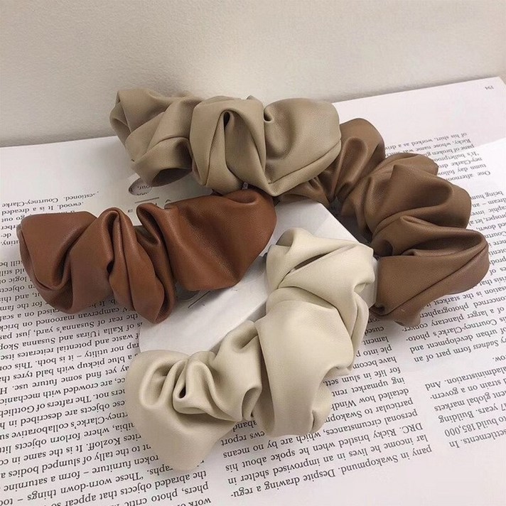 1+1 데일리 무드 레더 스크런치 헤어슈슈 곱창밴드 곱창머리끈 (7colors)