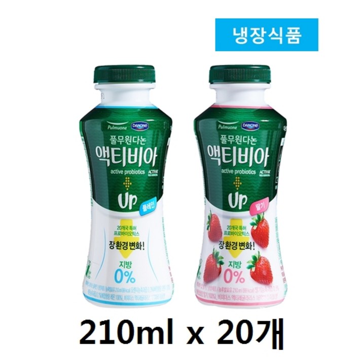 풀무원 다논 액티비아업 210ml x 20개 (플레인 10개 + 딸기 10개)