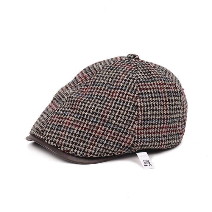 비토스 하운즈투스 체크 울 헌팅캡 베레모