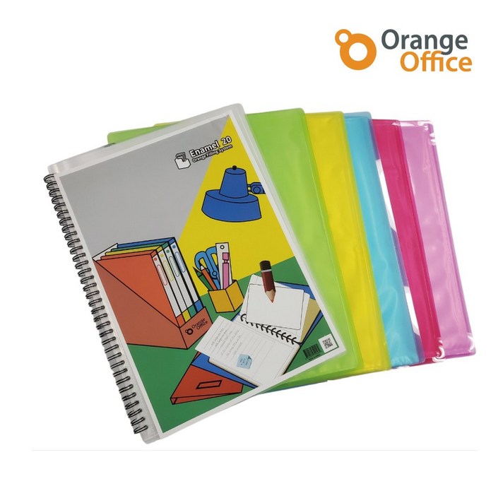 오렌지오피스 PP소재 A4 애나멜 스프링 클리어 화일 20매 40매, 핑크
