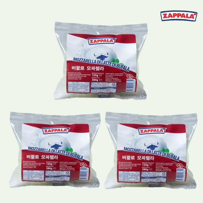 Zappala자팔라 이탈리아 버팔로 모짜렐라치즈125g3개, 단품