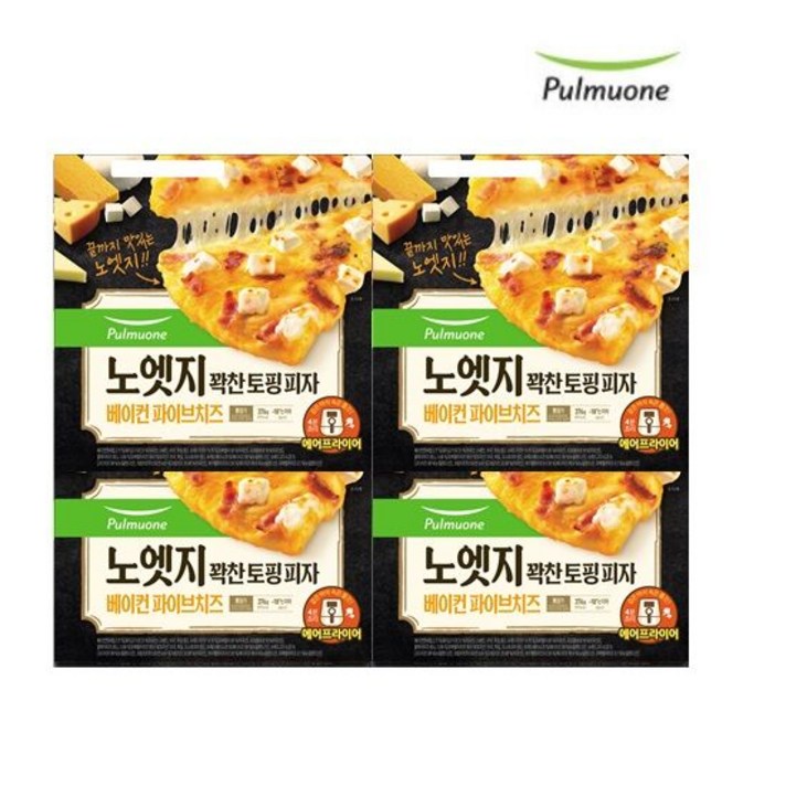 [풀무원]노엣지 꽉찬토핑 피자 파이브치즈(3~4인)x4판, 단품