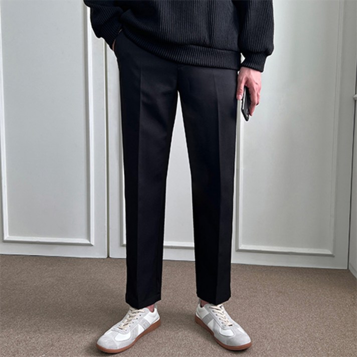  남성용 데일리 스판 슬랙스 빅사이즈 밴딩 바지 