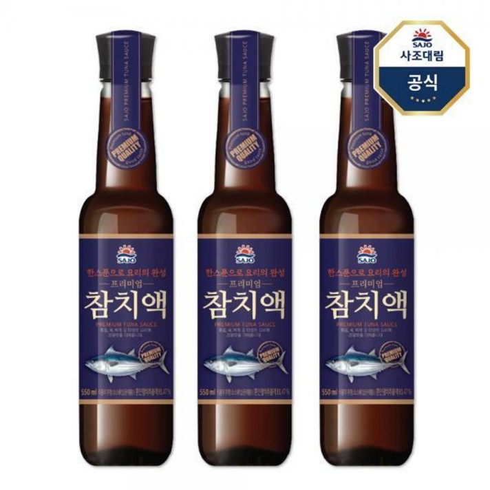 사조 프리미엄 참치액, 550ml, 3개