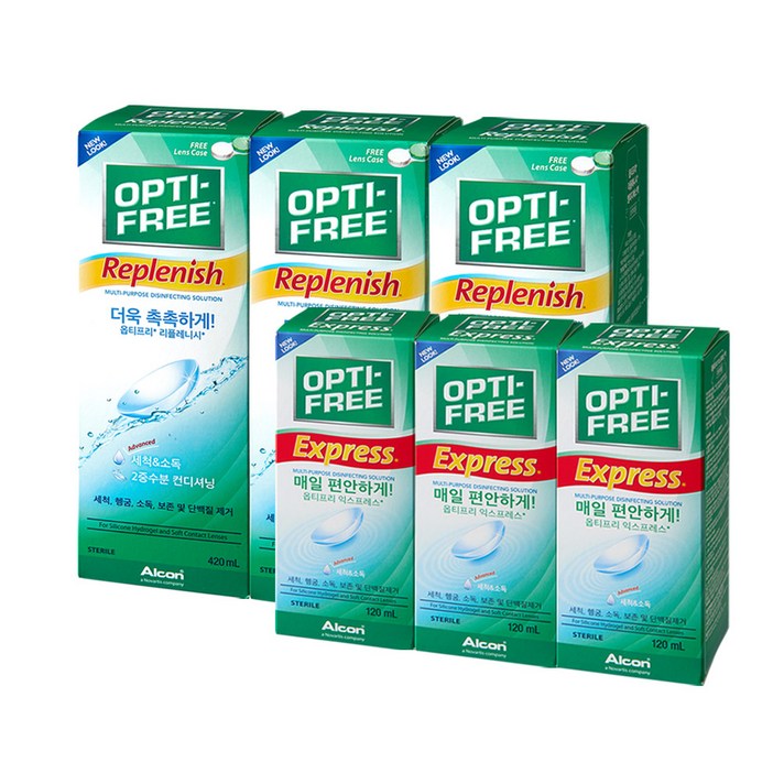 옵티프리 리플레니시 420ml 3개 + 익스프레스 120ml 3개, 420ml 3개 + 120ml 3개