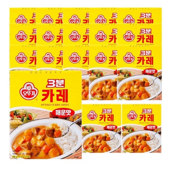 오뚜기 3분 카레 매운맛, 200g, 18개