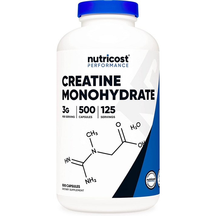뉴트리코스트 모노크레아틴 3g 500캡슐 1서빙 3g 125회분 Creatine Monohydrate Capsules [500 CAPS]