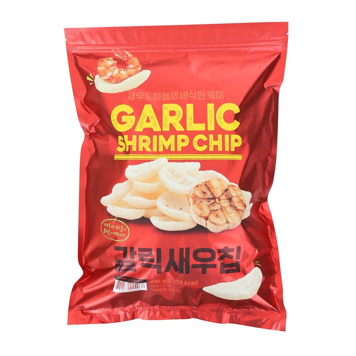 트레이더스딜 갈릭새우칩 490g x 2봉, Garlic Shrimp