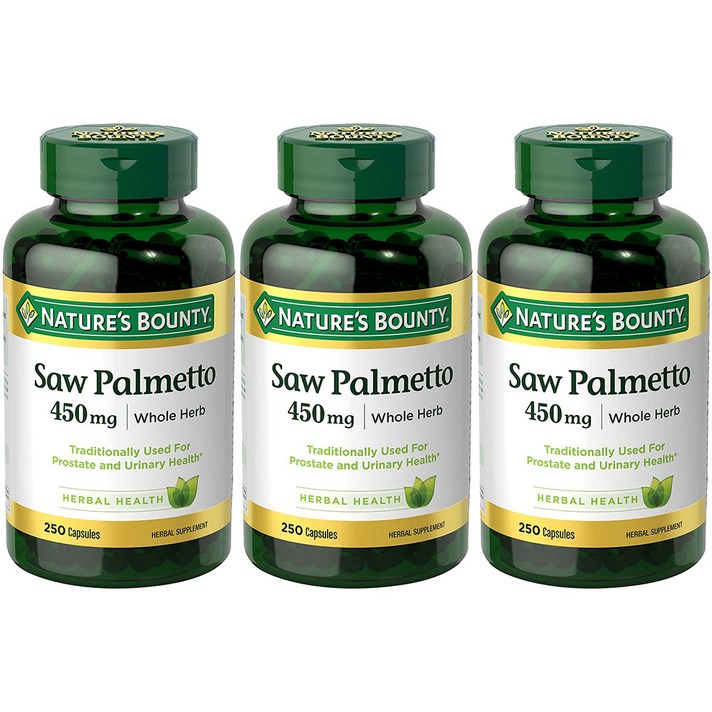 Nature's Bounty Saw Palmetto 네이처스 바운티 쏘팔메토 450mg 250캡슐 3팩, 1개, 1
