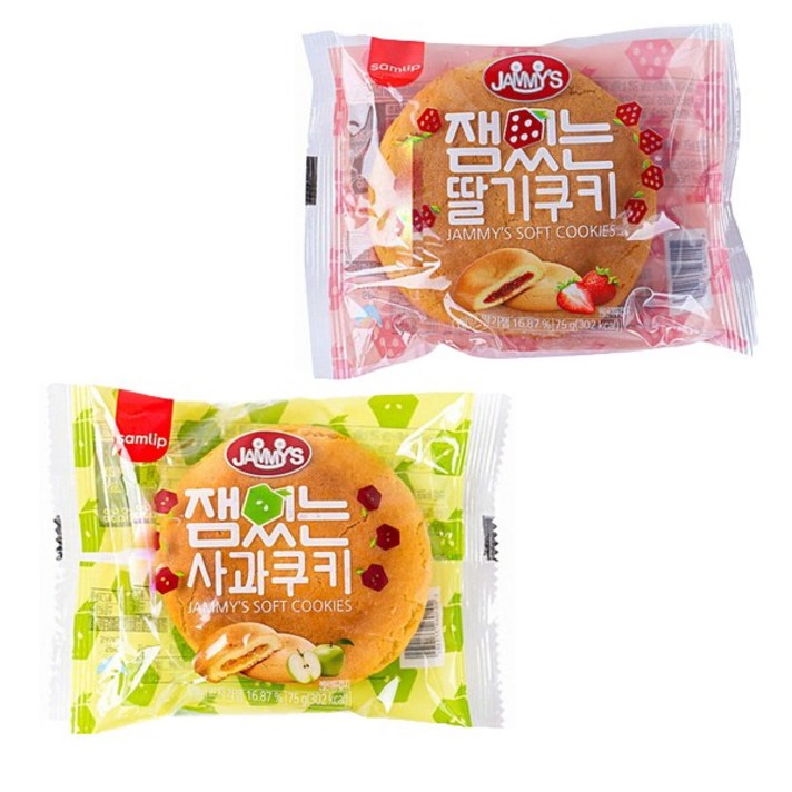 삼립 미니 쿠키 100개(사과맛16g x50개 + 딸기맛16g x50개), 잼있는 딸기+사과쿠키 16gx100개