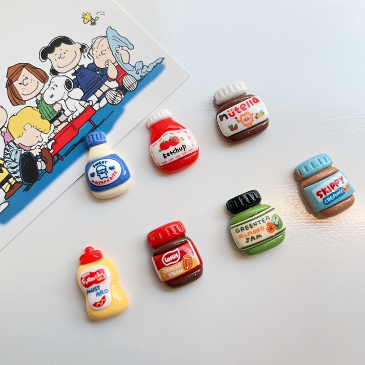  냉장고자석 소스 양념 마그네틱 인테리어소품 7p, 양념소스자석7pcs세트 