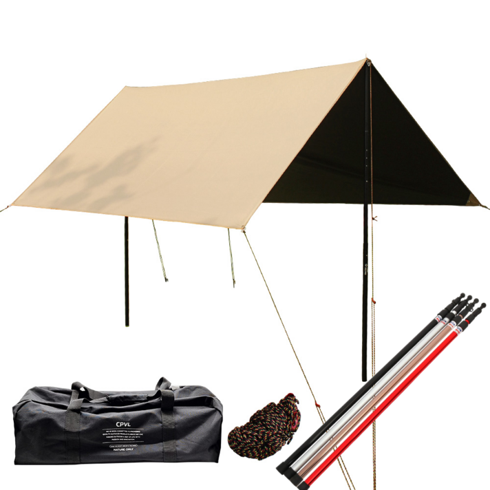 캠프빌리지 블랙코팅 렉타타프 블랙  폴대 세트